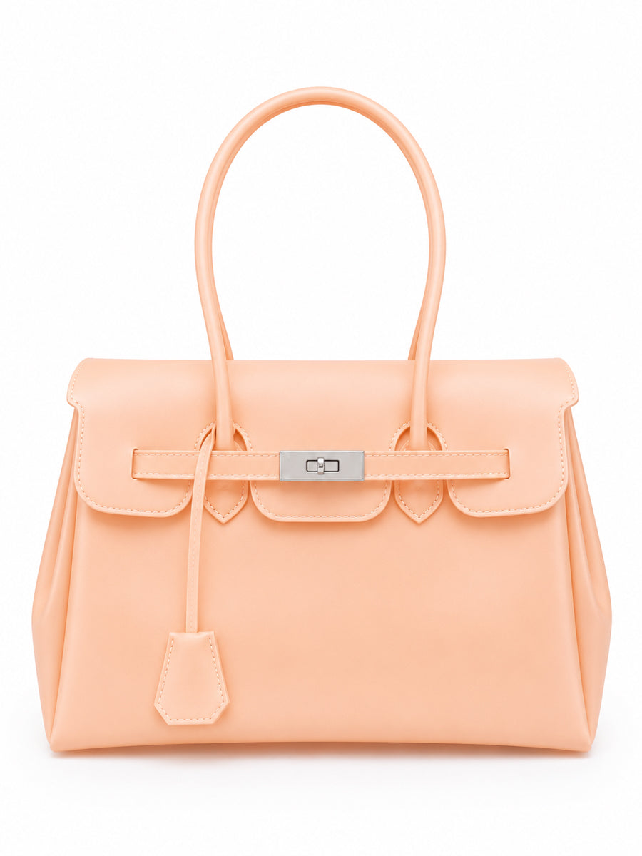 Glamgrocer Sac Jelly PVS Orange Pêche Lait Translucide 35 cm