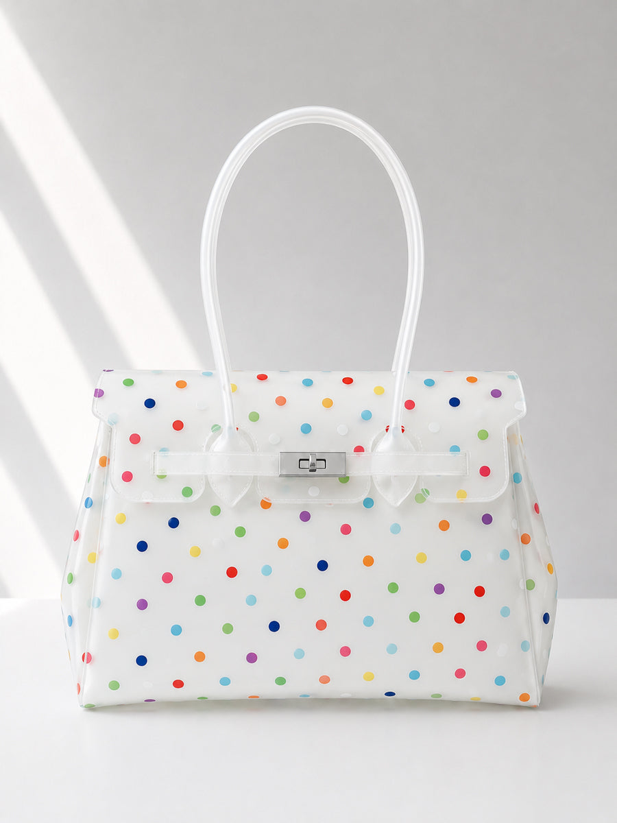 Glamgrocer Sac Jelly Confetti Translucide 35 cm
