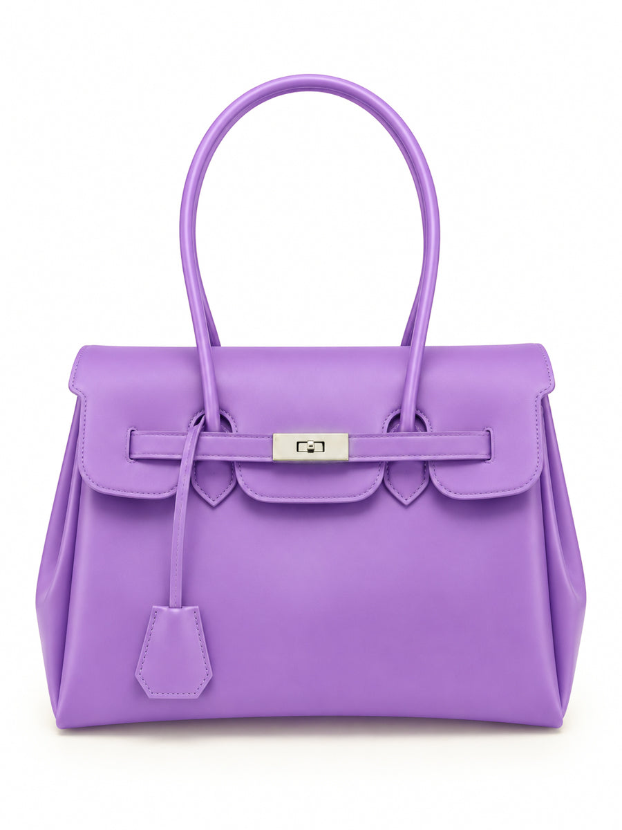 Glamgrocer Sac Jelly TPU Violet Givré Transparent 35 cm