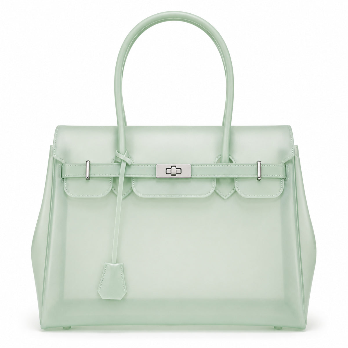 Glamgrocer Sac Jelly TPU Vert Pastel Translucide 35 cm