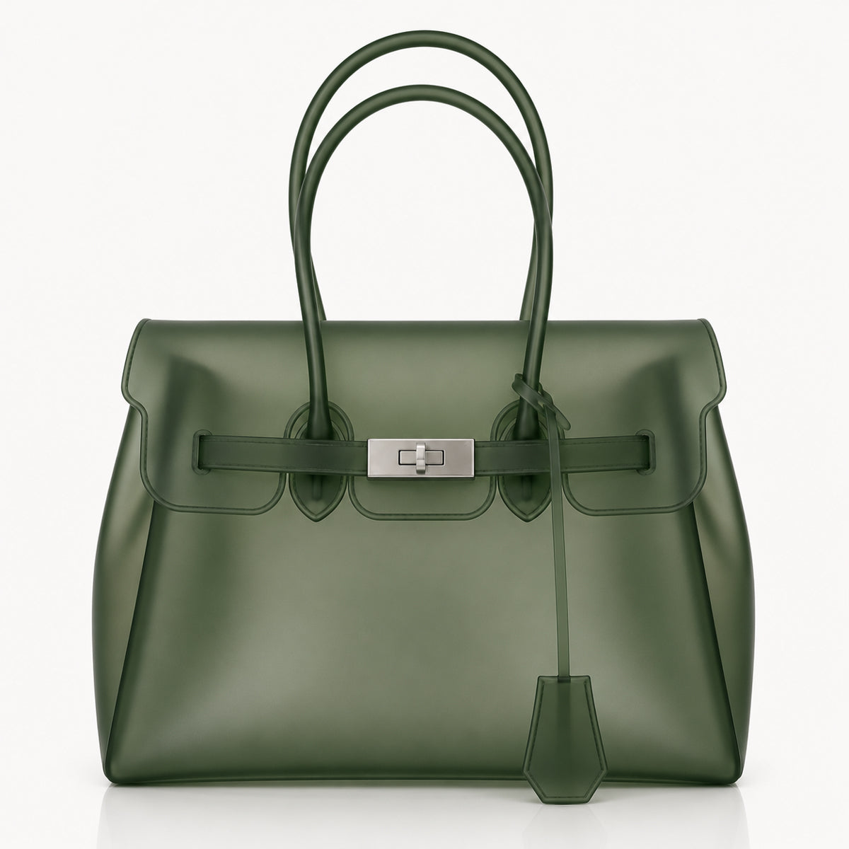 Glamgrocer Sac Jelly Vert Foncé Brillant Transparent 35 cm