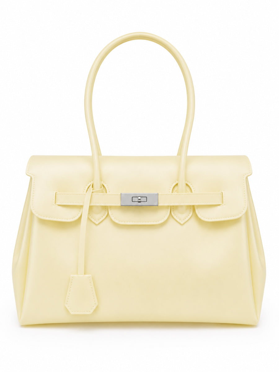 Glamgrocer Sac Jelly PVS Jaune Pastel Translucide 35 cm