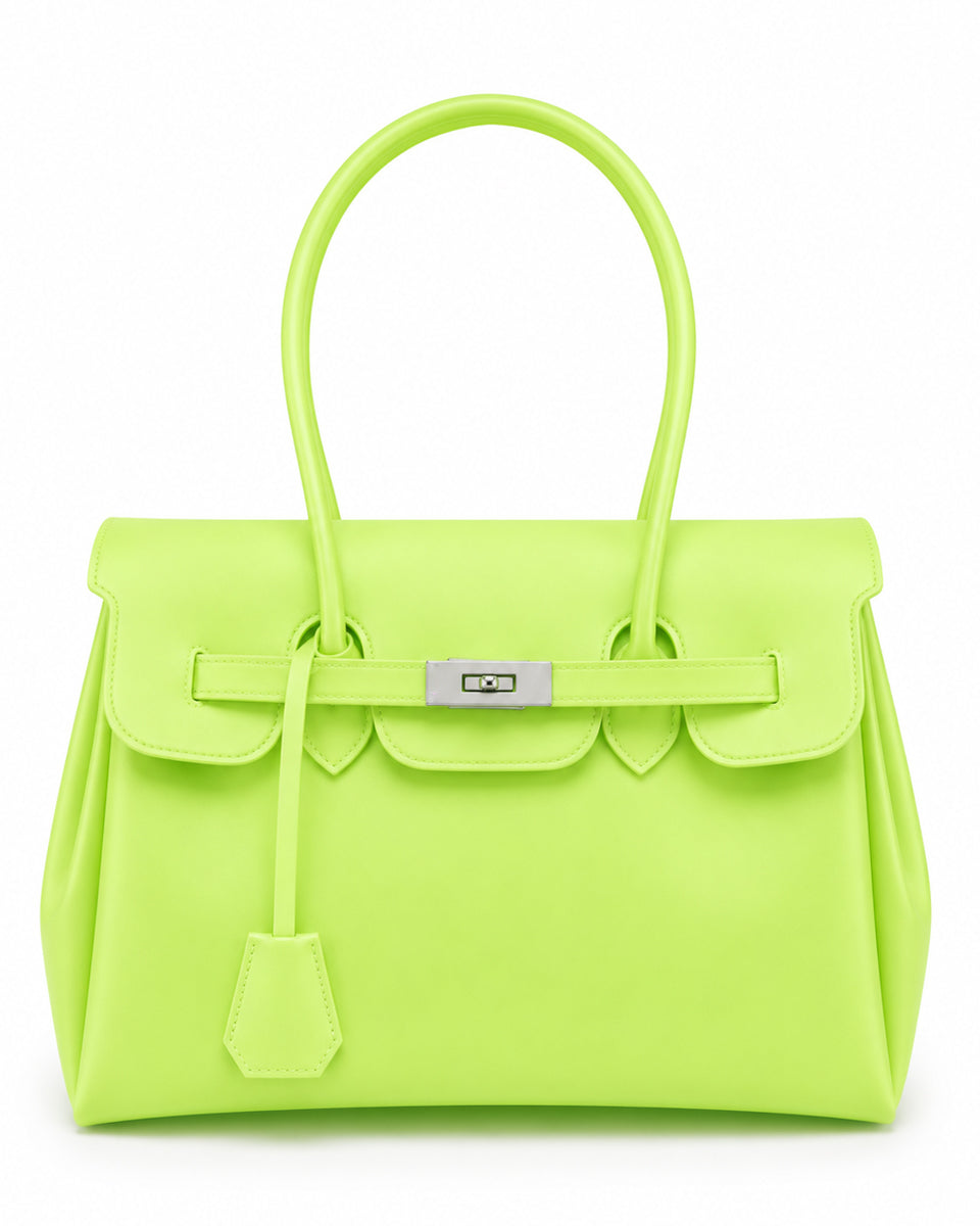 Glamgrocer Sac Jelly TPU Vert Néon Translucide 35 cm
