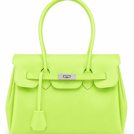 Glamgrocer Sac Jelly TPU Vert Néon Translucide 35 cm