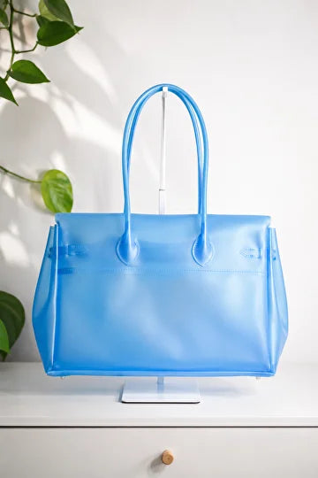 Glamgrocer Sac Jelly TPU Vert Menthe Translucide 35 cm
