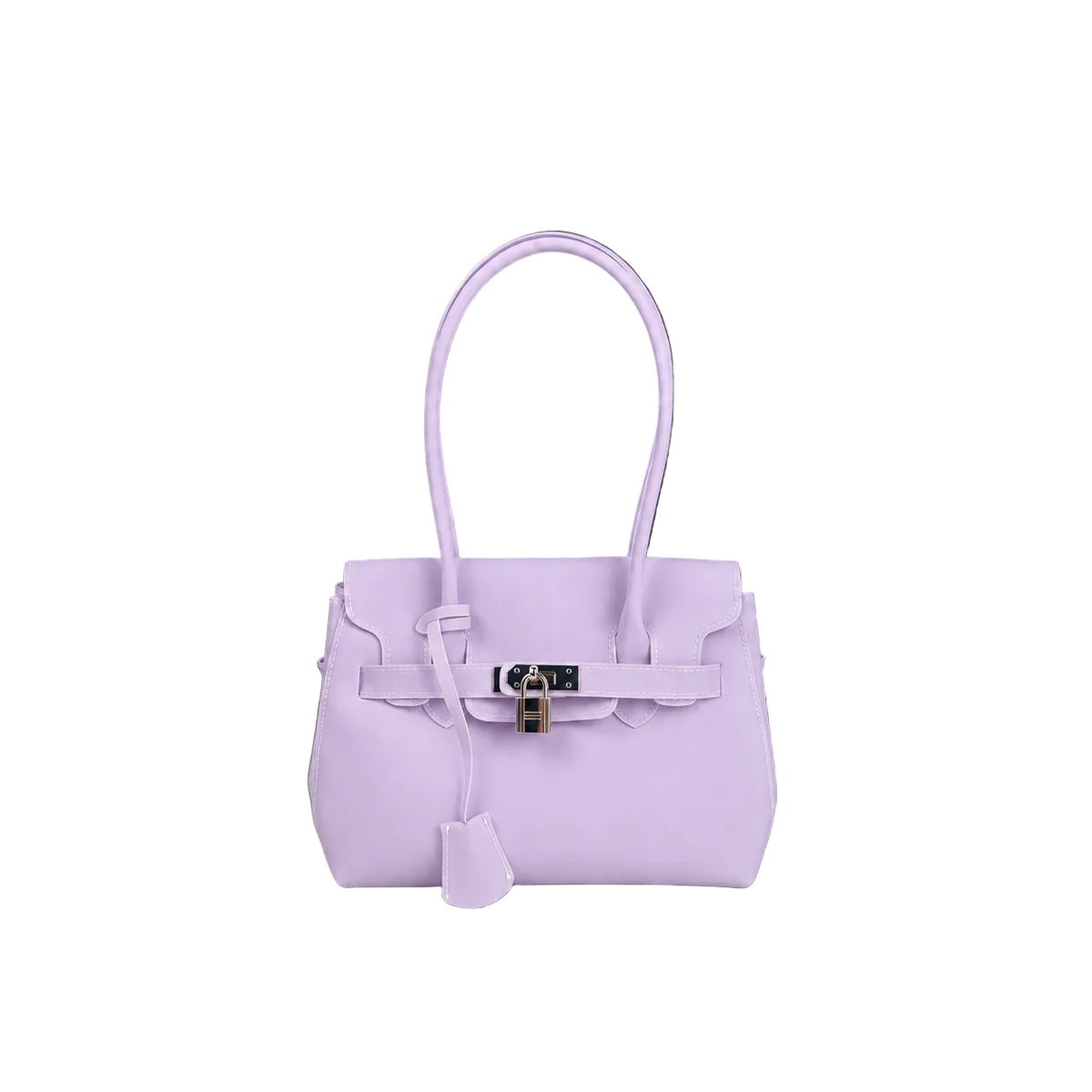 Mini Jelly Firkin Lilac, petit sac à main en PVC effet gelée violet lilas, anse rigide et fermoir cadenas