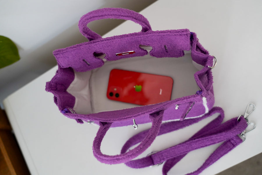 Glamgrocer Sac Terry Violet 25 cm