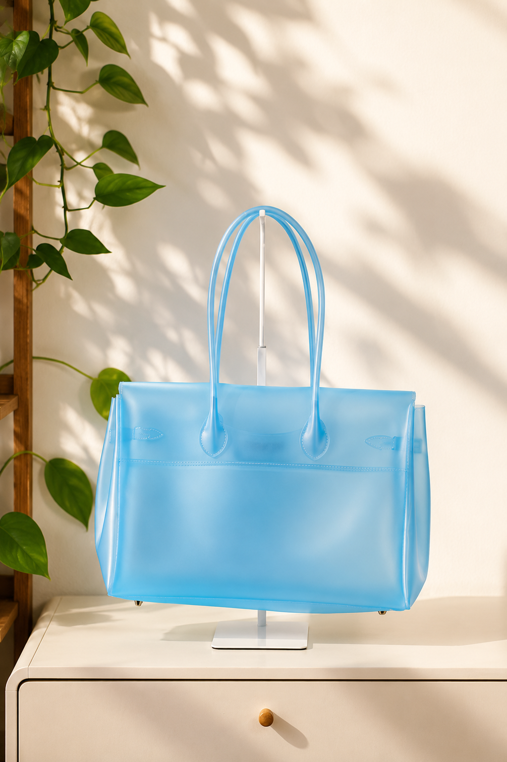 Glamgrocer Sac Jelly TPU Mat Lagune Côtière Transparent 35 cm