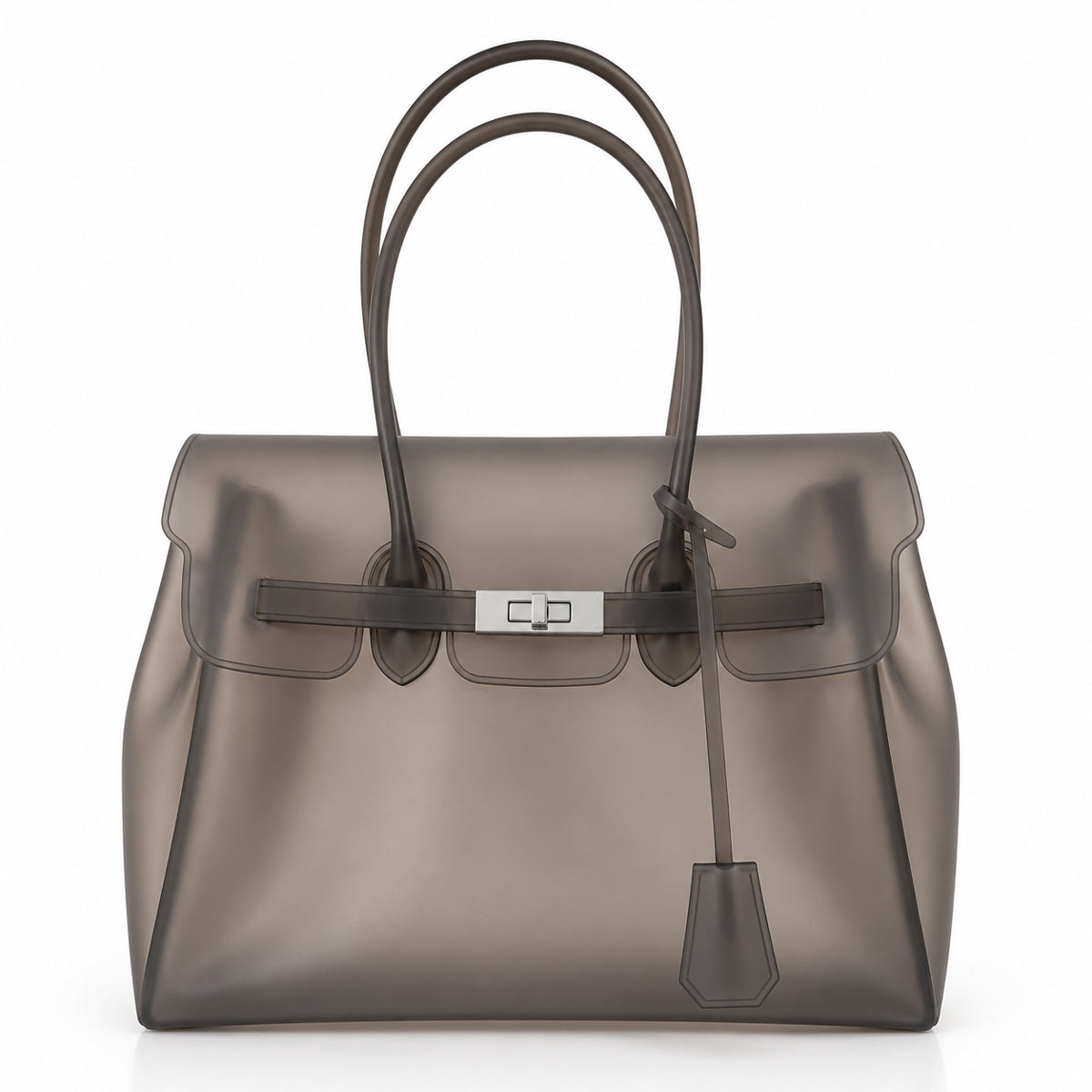Glamgrocer Sac Jelly TPU Noir Graphite Texture Cuir 35 cm